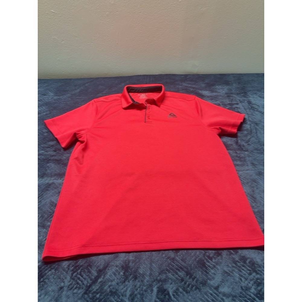 Reebok Men's Large Red Athletic Polo Shirt |‎ Quick-Dry
